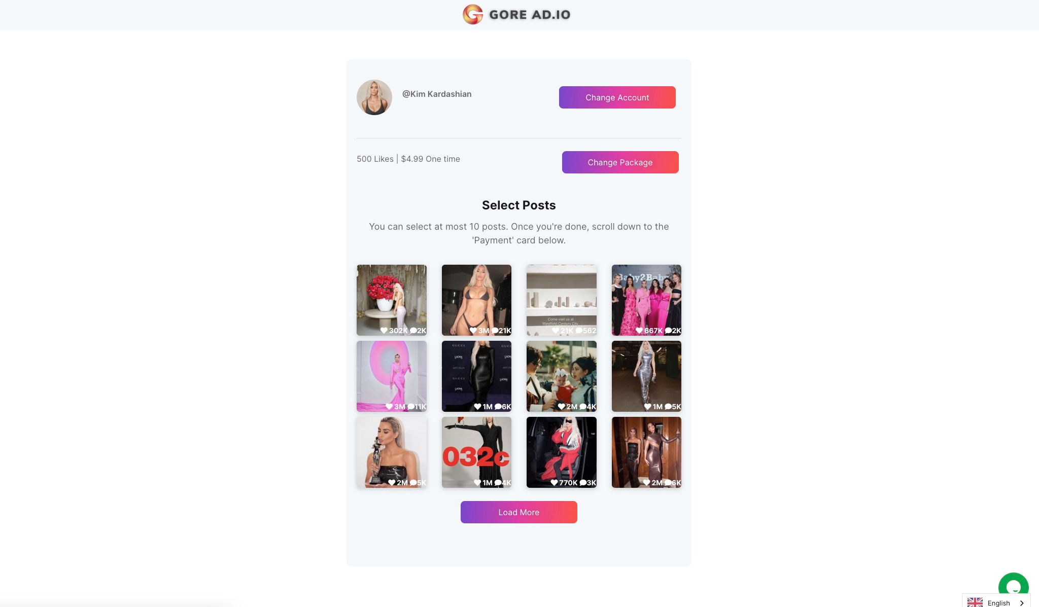 goread likes post selection