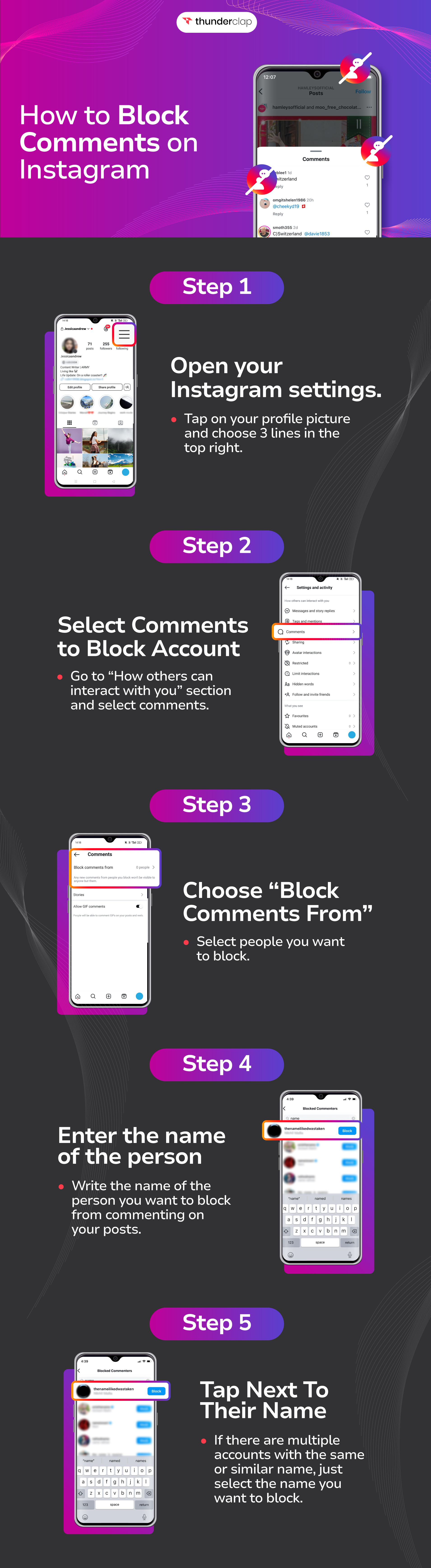 how to block comments on instagram