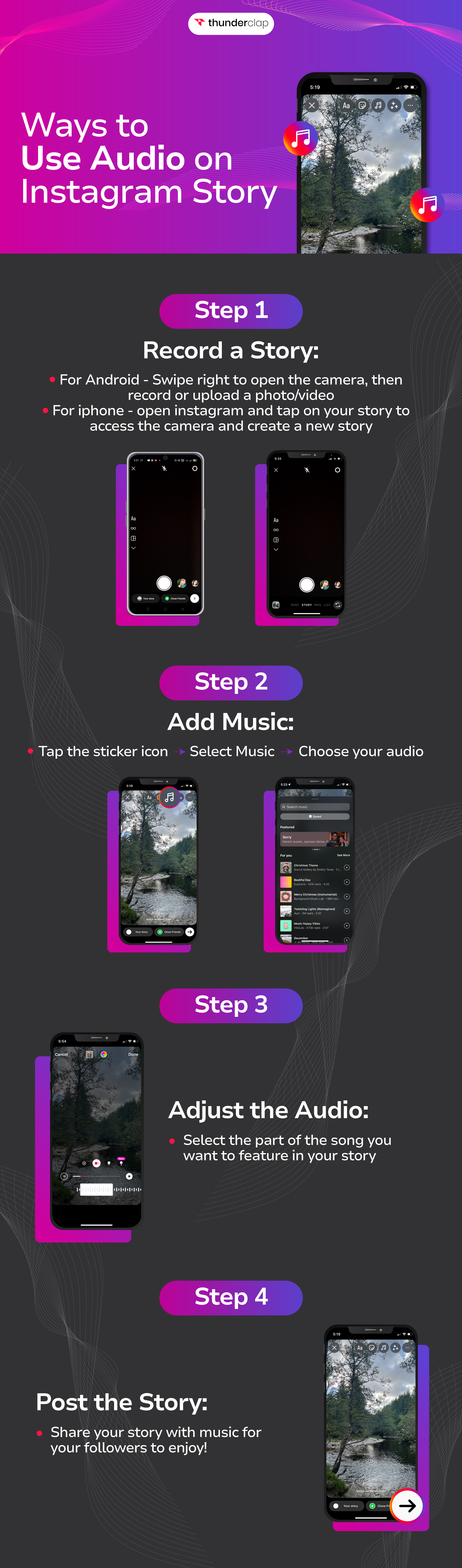 ways to use audio on instagram story