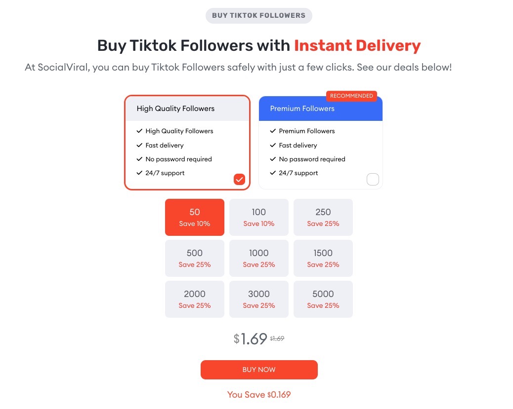 tiktok followers from social-viral